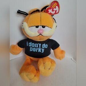 TY Beanie Baby Garfield "I Don't Do Perky" Collectible TY Beanie Baby Garfield